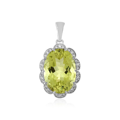 Lemon Quartz Silver Pendant