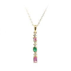 14K Pink Sapphire Gold Necklace (CIRARI)