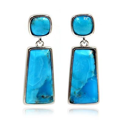 Kingman Blue Mojave Turquoise Silver Earrings (Faszination Türkis)