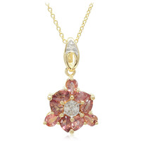 10K Unheated Padparadscha Sapphire Gold Necklace