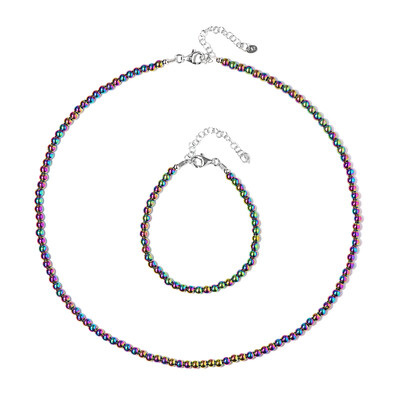 Mystic Hematite Silver Set