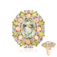 Green Amethyst Silver Ring