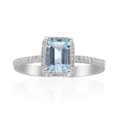 10K AAA Brazilian Aquamarine Gold Ring