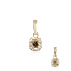 9K I2 Champagne Diamond Gold Pendant