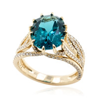 14K Caribbean Blue Apatite Gold Ring (de Melo)