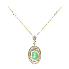 14K AAA Zambian Emerald Gold Necklace (CIRARI)