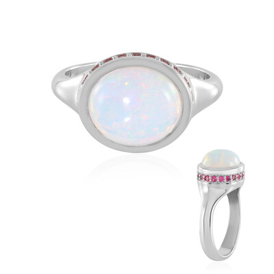Welo Opal Silver Ring (Adela Silber)