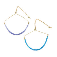 Neon Blue Apatite Silver Bracelet