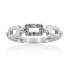 I2 Sky Blue Diamond Silver Ring