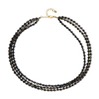Black Spinel Silver Necklace