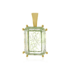Green Amethyst Silver Pendant