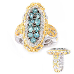 Teal Tourmaline Silver Ring (Gems en Vogue)