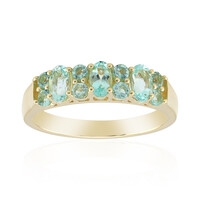 9K Nigerian Mint Green Beryl Gold Ring