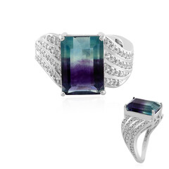 Bi Colour Fluorite Silver Ring