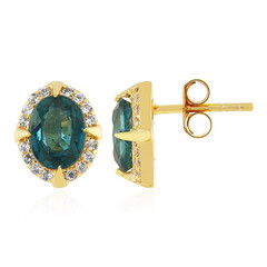 Teal Kyanite Silver Earrings