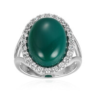 Green Agate Silver Ring