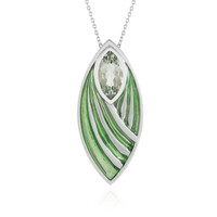Green Amethyst Silver Necklace (Adela Silber)