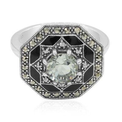 Green Amethyst Silver Ring