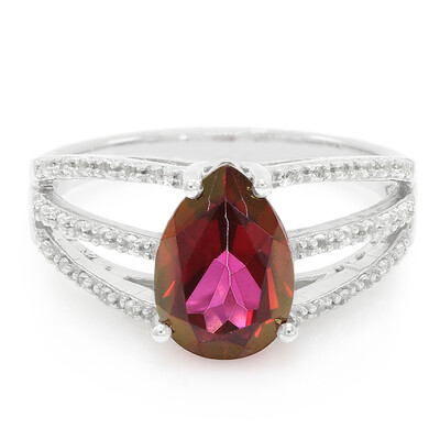 Cherry Topaz Silver Ring