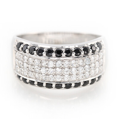 Black Spinel Silver Ring