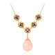 Pink Chalcedony Silver Necklace