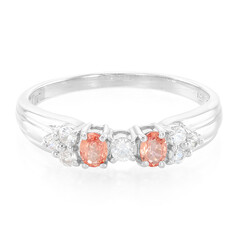 Padparadscha Sapphire Silver Ring