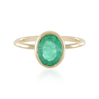 9K Russian Emerald Gold Ring