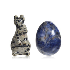 Figure with Dalmatian Jasper