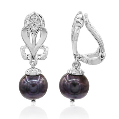 Freshwater pearl Silver ear clips (TPC)