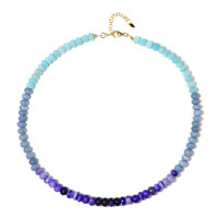 Blue Ethiopian Opal Silver Necklace