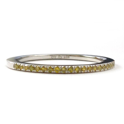 Yellow Diamond Silver Ring