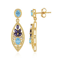 Swiss Blue Topaz Silver Earrings