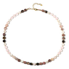 Rose Quartz Silver Necklace (Riya)