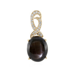 9K Black Star Sapphire Gold Pendant