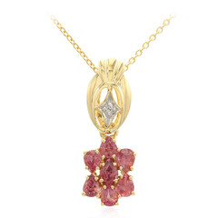 18K Unheated Padparadscha Sapphire Gold Necklace (AMAYANI)