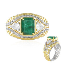 Zambian Emerald Silver Ring (Gems en Vogue)