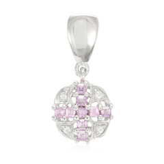 Unheated Ceylon Purple Sapphire Silver Pendant