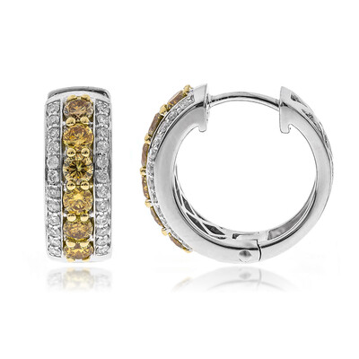 14K SI2 Orange Diamond Gold Earrings (CIRARI)
