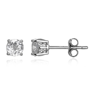 White Topaz Silver Earrings