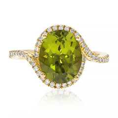 10K Dashihe Peridot Gold Ring