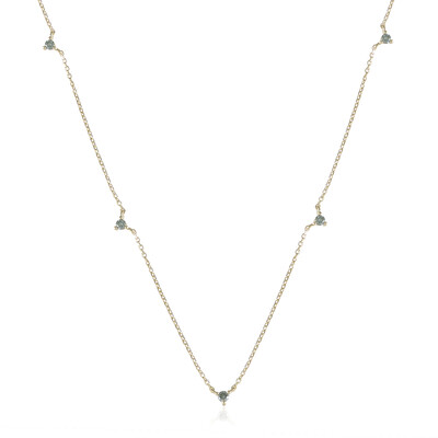 9K I2 Sky Blue Diamond Gold Necklace (de Melo)