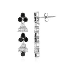 Black Spinel Silver Earrings
