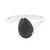 Black Spinel Silver Ring