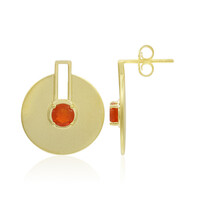 Mexican Fire Opal Silver Earrings