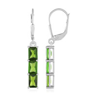 Russian Diopside Silver Earrings