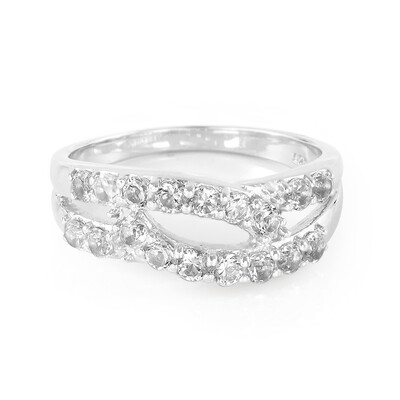 White Topaz Silver Ring
