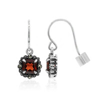 Mozambique Garnet Silver Earrings