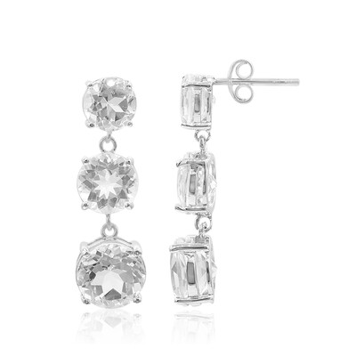 White Topaz Silver Earrings