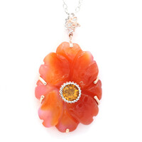Red Agate Silver Necklace (Gems en Vogue)