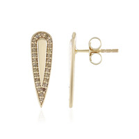 9K I3 Champagne Diamond Gold Earrings (de Melo)